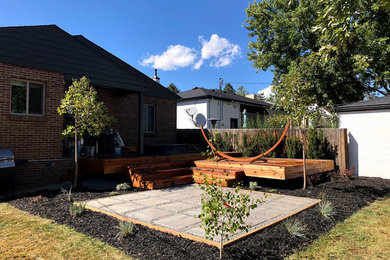 Mid-sized minimalist backyard concrete patio photo in Denver with no cover