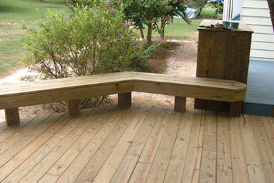 Inspiration for a craftsman backyard patio remodel in Raleigh with no cover