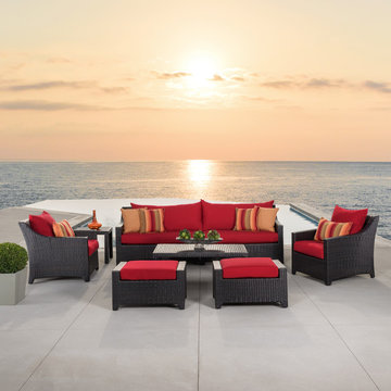 Deco™ 8pc Sofa And Club Chair Set - Sunset Red