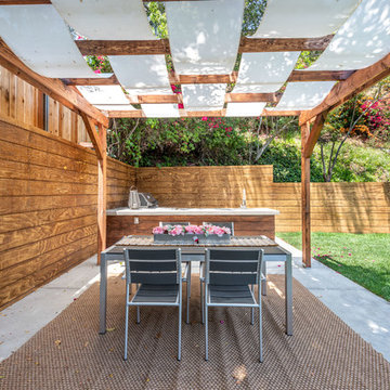 Dining Pavilion & Concrete Outdoor Kitchen | Wrightwood Residence | Studio City,