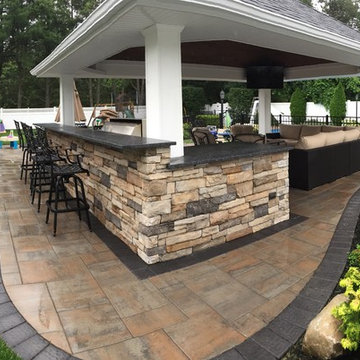 Dix Hills Outdoor Kitchen with Pavilion | Dix Hills, NY 11746 | Masonry-Stone