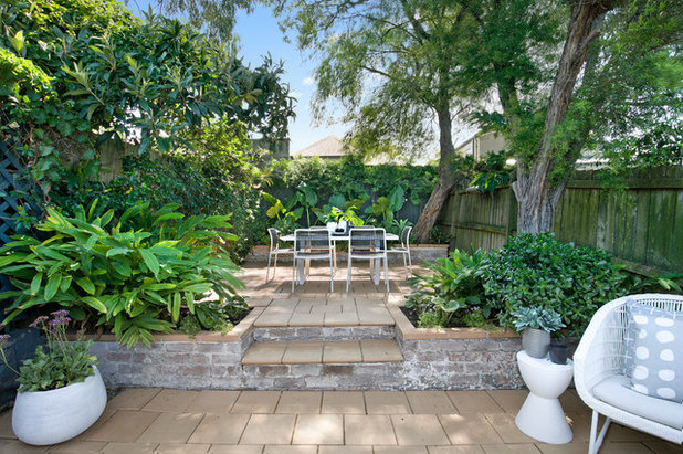 Transitional Patio by Pilcher Residential