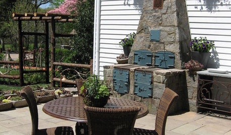 A 1920s Grill Inspires a Patinated Patio