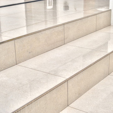 Exterior Tiles & Steps - Conproj Grey & Stainless Steel Tile Trim