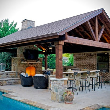 Fairview TX, Pool Cabana, Fireplace, Firepit, & Outdoor Kitchen