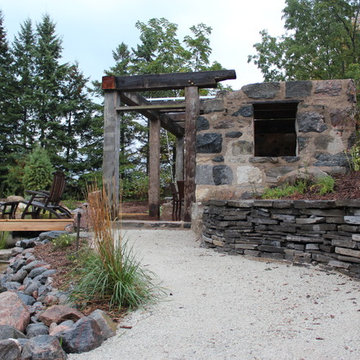 Faux Ruin Shelter and Dry Stone Retaining Wall