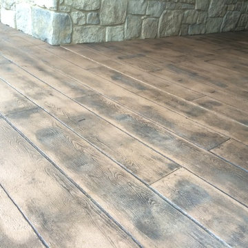 Faux Wood Concrete Patio