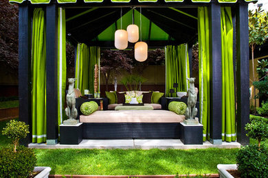 This is an example of a traditional patio in Salt Lake City with a gazebo.