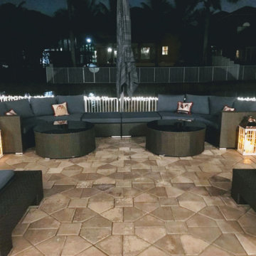 " Round " sectional with custom Sunbrella covers