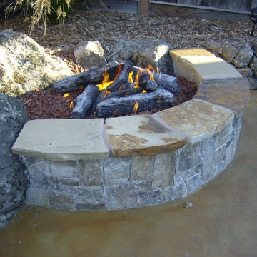 Fire Pit Built into Slope