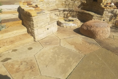 Example of a large mountain style patio design in Charlotte