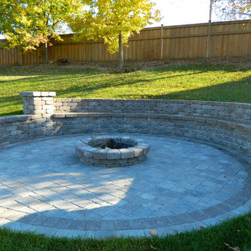 Fire pit with bench