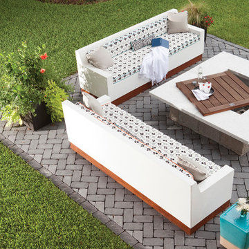 Fire Pit with Concrete Sofas