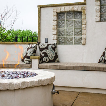 Firepit and outdoor shower