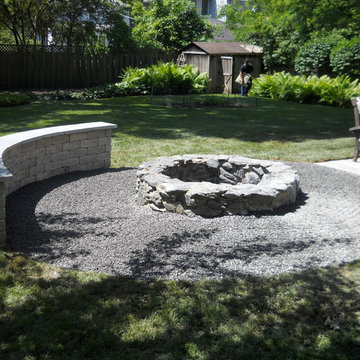 Firepit and seat wall
