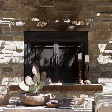 Fireplace in Poolhouse