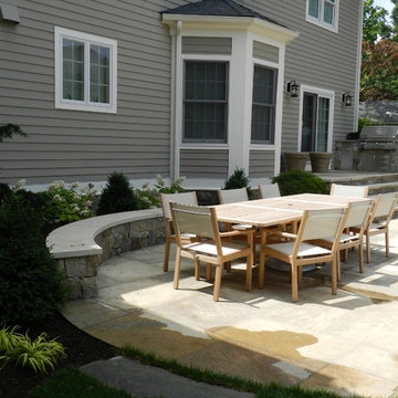 Fireplace, Patio, Seat Wall, Stepping Stones, Privacy Landscaping