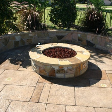 Fireplaces & Fire Pits - Brightly Colored Triangle Stonework Fire Pit