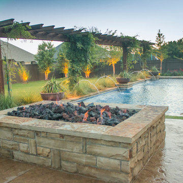 Fireplaces & Fire Pits - Large Rectangular Stone Fire Pit