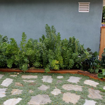 Flagstone Patio with Custom Garden Beds