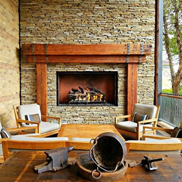 Four Seasons Dallas Custom Open Outdoor Gas Fireplace