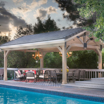Outdoor Living Space with Free Standing Roof Cover
