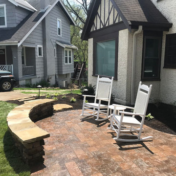 Front Paver Patio & Gathering Space, with Pathway and LED Lighting