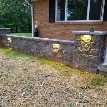 Front porch & seating wall