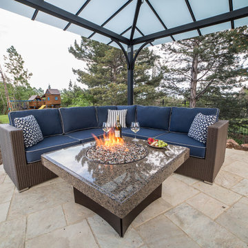 Gas Fire Table with Outdoor Furniture
