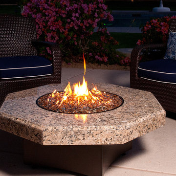Fake Fire Pit Photos Ideas Houzz, Oriflamme Rectangle Gas Fire Pit Table Hammered Copper