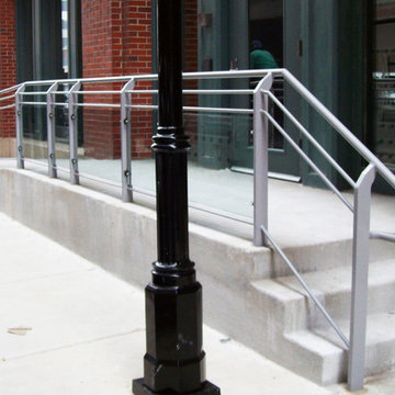 Glass Railing- Glass railing with poles