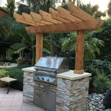 Granite, Stone, & Stainless Steel Outdoor Kitchen
