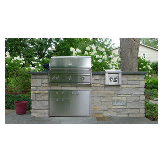 Outdoor Kitchen Island and Grill with Bluestone Countertop - Van Zelst