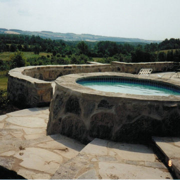 gunite tub/natural stone terrace