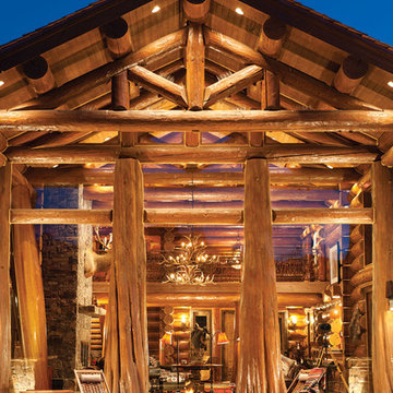 Handcrafted Log Home: The Jackson Hole Residence - Covered Patio