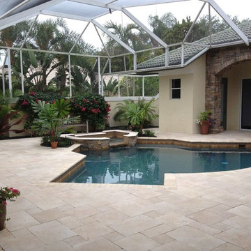 Hardscape/Stacked Stone Walls/Pool Deck/Spa
