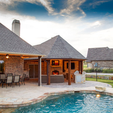 Heath, TX - Outdoor Kitchen, Cabana, Fireplace