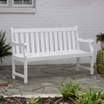Henley 3 Seat Outdoor Bench, White