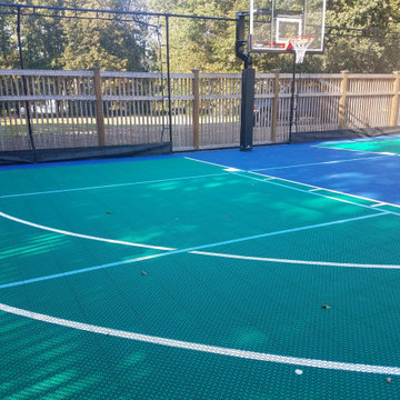 Hingham , Massachusetts Backyard Basketball Court