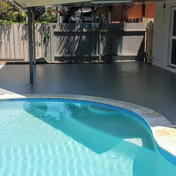 Honed Concrete to Outdoor Living / Pool Area