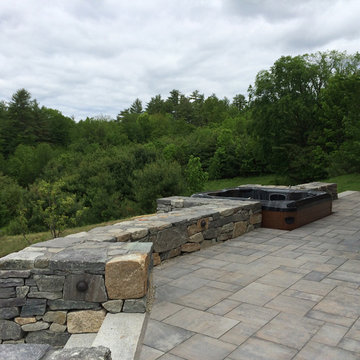 Hot TubIntegrated into Patio and Stone Seating Wall