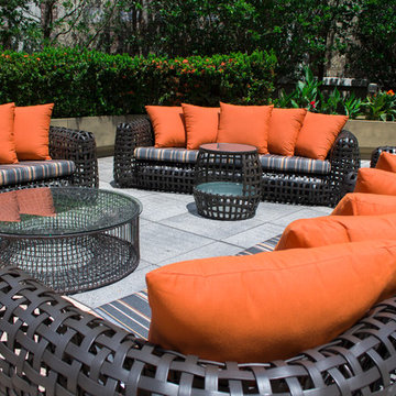 Hotel poolside cushion and pillow refresh project using Sunbrella Rain