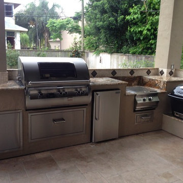 Houston outdoor kitchen goes Mediterranean-modern