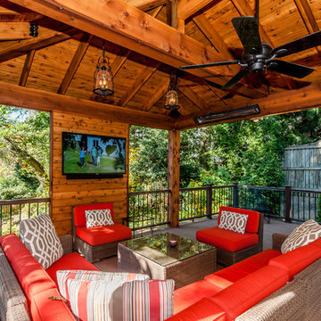 Imagine the possibilities! Your very own outdoor TV room.