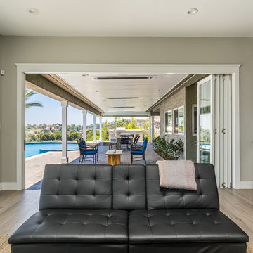 Indoor-Outdoor Pool House Created with Two AG Millworks Accordion Doors