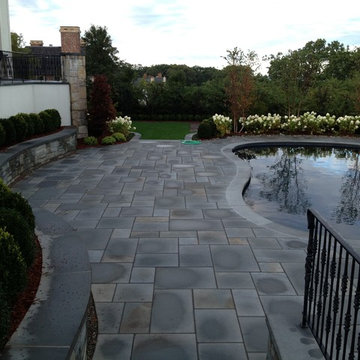 Installation of Bluestone Pool Deck and Landscaping