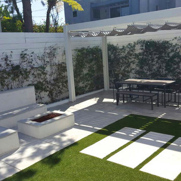 Intimate backyard Remodeling | Fire Pit and Patio Covers