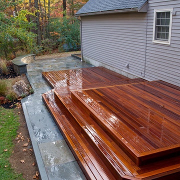 Ipe Wood Deck and Natural Cleft Bluestone Patio