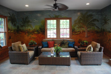 Example of an island style patio design in Chicago