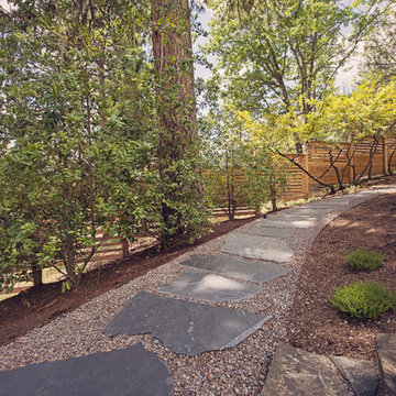 Iron-Mountain Flagstone + Gravel Walkway with Steel Edging